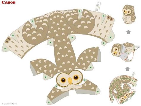 Owl And Miniature Owl Paper Toys By Ayumu Saito Craft Pocket Artofit