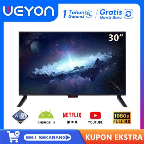 WEYON TV 30 Inch Smart TV Android 11 Digital LED FHD TV HD 30 Inch FHD