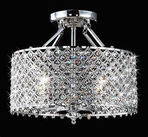 Chromecrystal 4 Light Round Ceiling Chandelier Contemporary