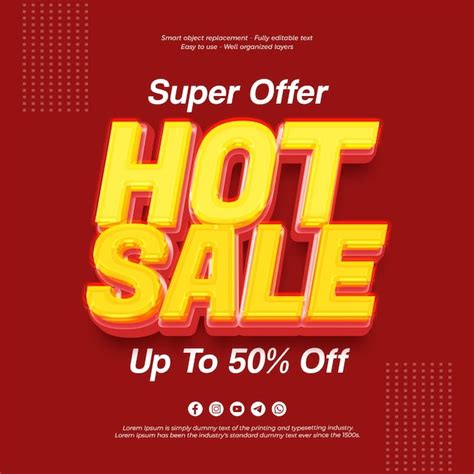 Premium Psd Hot Sale Banner Design Background With Editable 3d Style