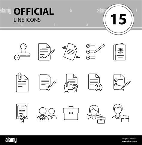 Official Line Icon Set Stock Vector Image And Art Alamy