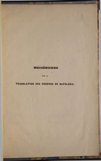 Mess Nienne Sur La Translation Des Cendres De Napol On Book Page Scan