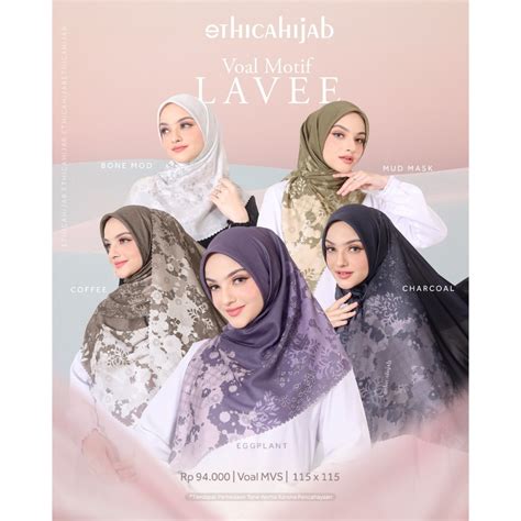 Jual Ethica Hijab Voal Motif Lavee Hijab Segi Empat Voal Shopee Indonesia