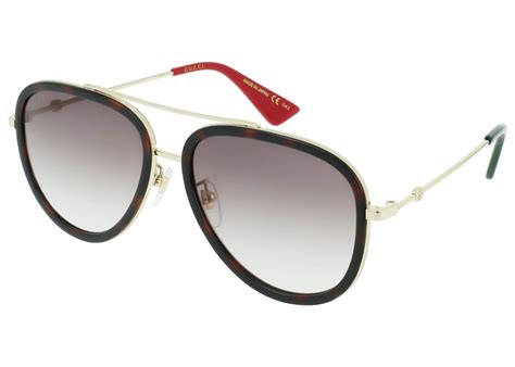 Gucci Aviator Style Metal Sunglasses Goldbrown Gg0062s 30001035 012