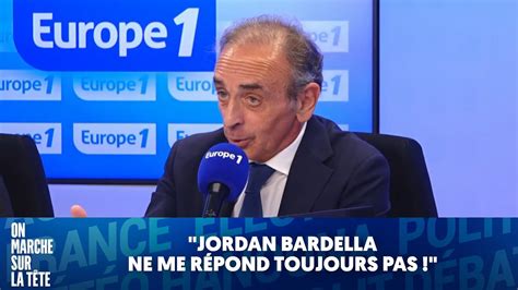 Jordan Bardella ne me répond toujours pas Eric Zemmour réagit en