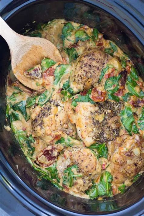 Youll Love This Easy Crockpot Recipe For Tuscan Slow Cooker Chicken Thighs This T Chicken