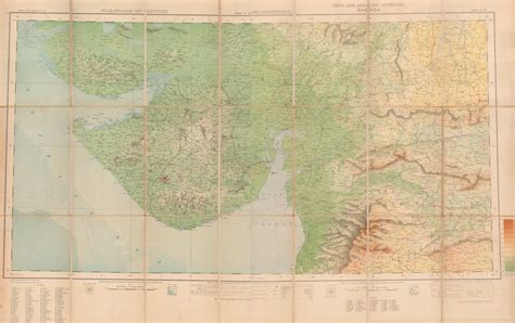 Survey of India, India and Adjacent Countries - Baroda, 1917 | The Map House