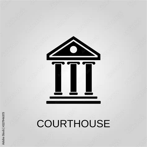 Courthouse icon. Courthouse symbol. Flat design. Stock - Vector ...