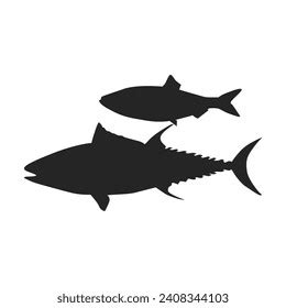 Big Small Fish Illustration Silhouette Vector Stock Vector (Royalty ...