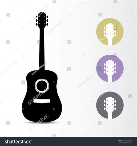 Acoustic Guitar Icon Vector Illustration Shutterstock