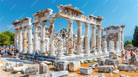 Premium Photo | Temple of Artemis Corfu Ruins of an ancient sanctuary ...