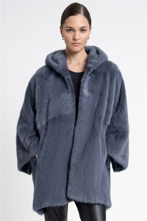 Норковая шуба с капюшоном De la Manie 688531003 цены в Москве, купить ...