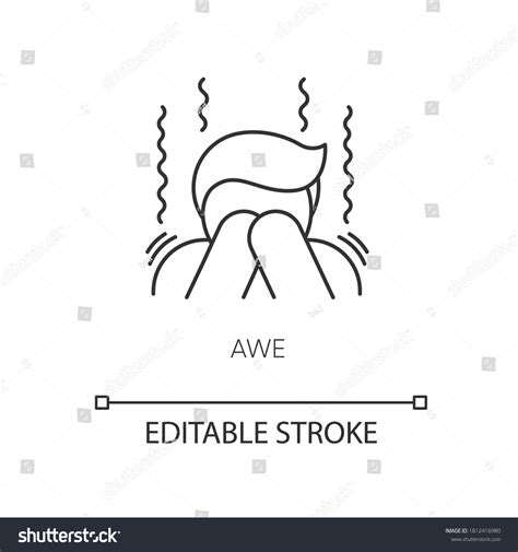 Awe Pixel Perfect Linear Icon Human Stock Vector Royalty Free