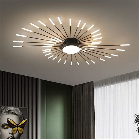 Minifair Plafonnier Led Moderne T Tes Lustres Noirs Semi