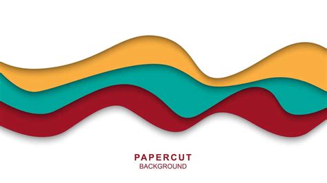 Abstract Paper Cut Background With Wavy Design 13864289 Vector Art At