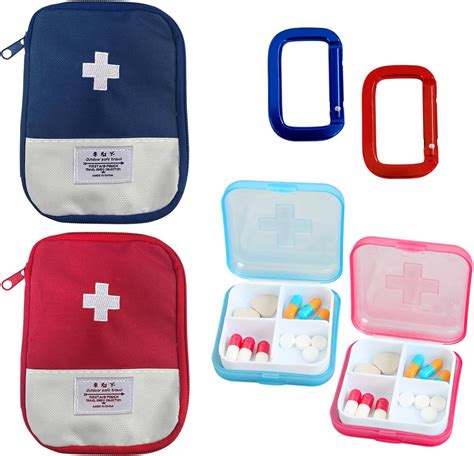 2 Portable Medicine Storage Bags First Aid Kit For Travel Camping Home