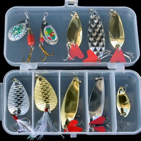 Aliexpress Buy Lot 10pcs Metal Fishing Lures Bass Spoon Crank