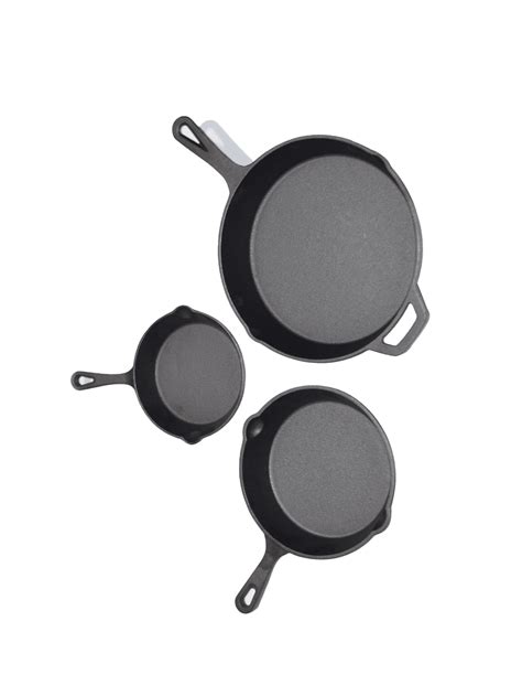 Heavy Duty Pre Seasoned 3 Piece Cast Iron Skillet Set 6 Inch 8 Inch And 10 Inch Cast Iron