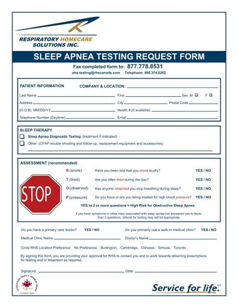 Occupational Osa Request Form