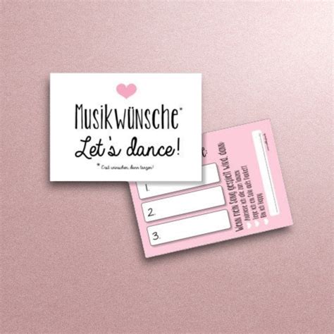 Musikwunschkarten Zur Hochzeit Musikw Nsche F R Den Dj Rosa Etsy De