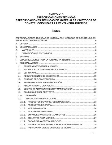 PDF ANEXO N 3 ESPECIFICACIONES TECNICAS ESPECIFICACIONES