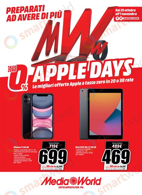 Volantino MediaWorld Apple Days 29 Ott 1 Nov IPhone 12 In Promo E