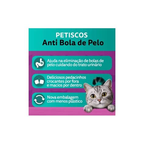 Petiscos Anti Bola De Pelo - PETISCOS WHISKAS ANTI BOLA DE PELO 80G - Avipec Produtos