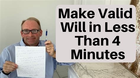 How To Make a Valid Will In Less Than Four Minutes - YouTube