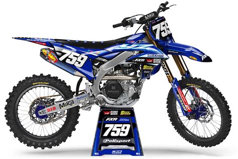 Yamaha YZ250F Blue/White MFG Series 25 Semi Custom Complete Graphics Kit