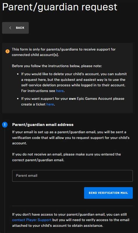 How parents/guardians can submit a support request - Account Support