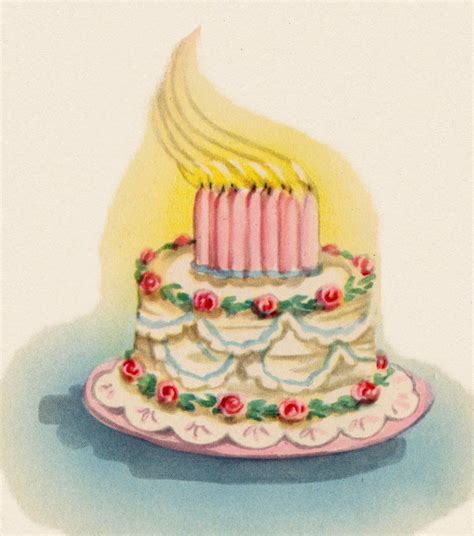 Vintage happy birthday cakes square sticker – Artofit