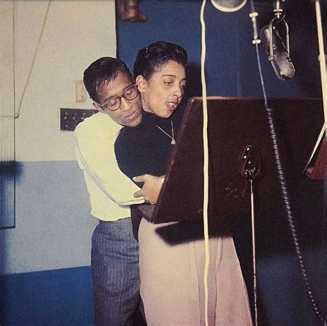 Sammy Davis Jr Carmen Mcrae In The Studio Recording Their Album