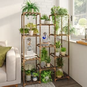 Bamworld Soporte Para Plantas Para Interiores Y Exteriores Estante