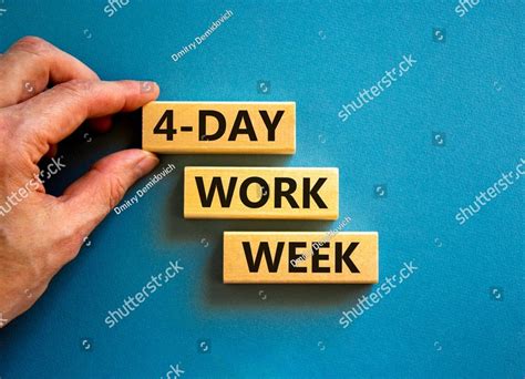 4-day work week symbol. Concept words 4-day work week on wooden blocks ...