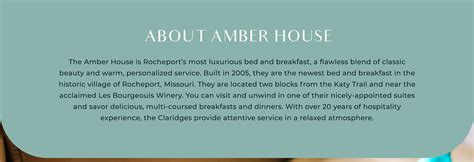 Amber House Bed & Breakfast Website on Behance