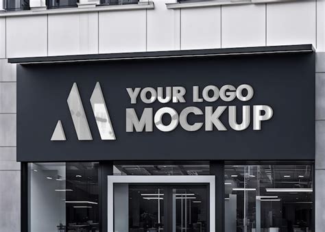 3d Facade Sign Logo Mockup Premium AI Generated PSD