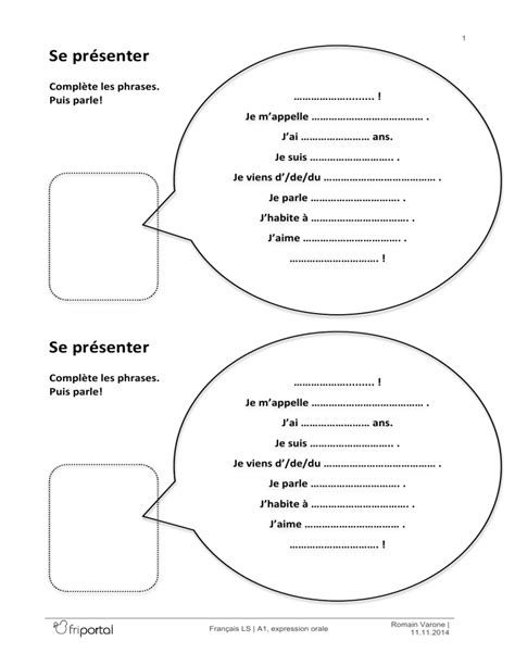 Se Presenter En Francais