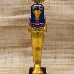 Egyptian Statue Of Qebehsenuef Son Of Horus Gold Leaf Made In Egypt Etsy