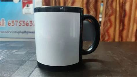 Round Mugs Ceramic Black Patch Sublimation Mug For Gifting Size