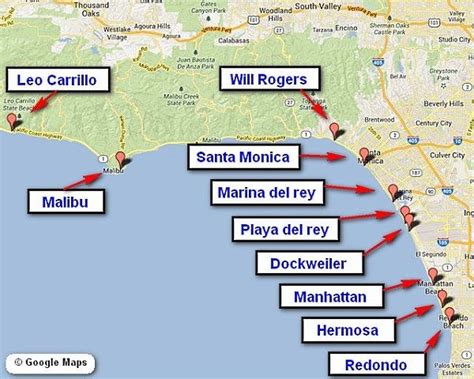 Beach Map Locations Best California Beaches California Map