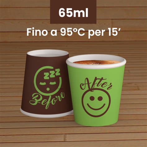 50 Bicchierini da Caffè in Carta DownUpCUP Green da 65ml