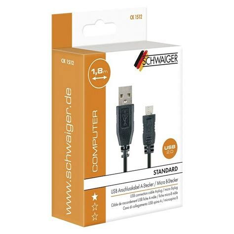 Schwaiger Usb Kabel M Usb A Stecker Usb Micro B Stecker