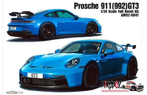 1 24 Porsche 911 992 Gt3 Full Resin Model Kit Am02 0047 Alpha Models