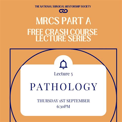 Mrcs Part A Crash Course Lecture Series Pathology Event Listing