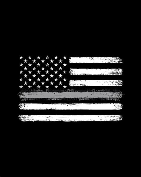 Thin Silver Line Flag Correctional Officer T Corrections Digital Art