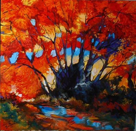 Fall Landscape Red Trees - by Marcia Baldwin from Landscapes