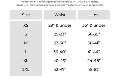 Swim Trunk Size Chart