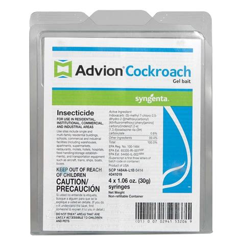 Advion Syngenta Cockroach Gel Bait QC Supply