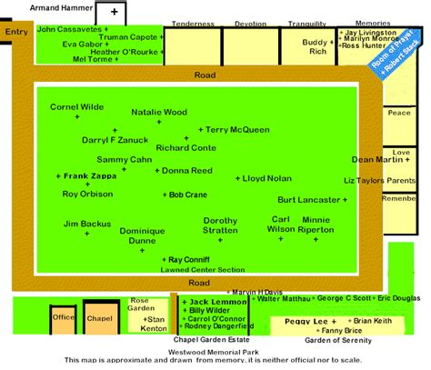 Westwood Village Memorial Park Cemetery Map