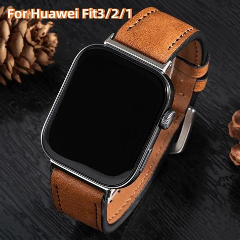 Pulseira De Couro Para Huawei Watch Fit Banda Smartwatch Substitui O